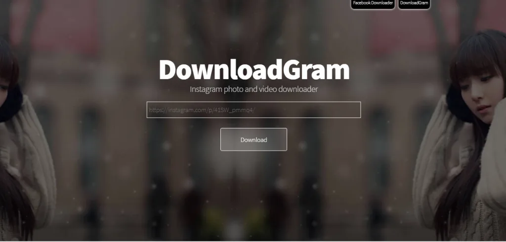 Главная страница сервиса DownloadGram