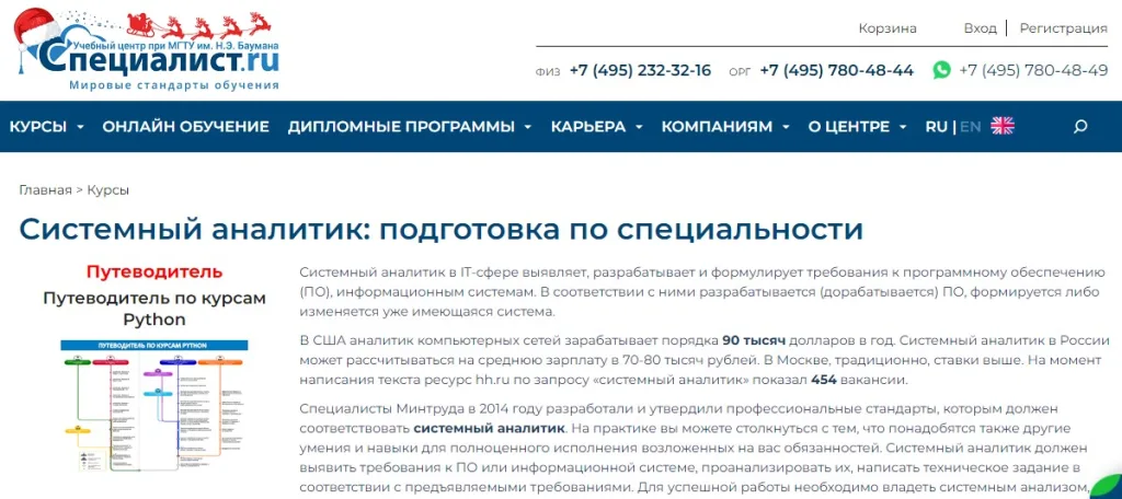 Системный аналитик: подготовка по специальности