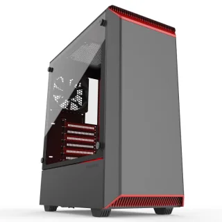 Phanteks Eclipse P300 Tempered Glass Black/Red