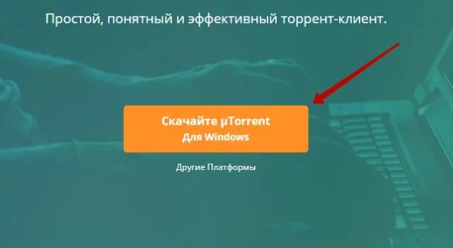 Кнопка скачивания установочного файла с официального сайта 