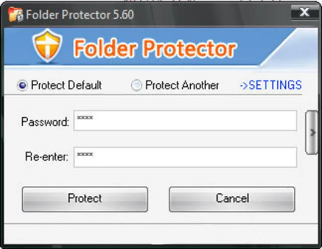 Создание пароля для папки с помощью Folder Protector