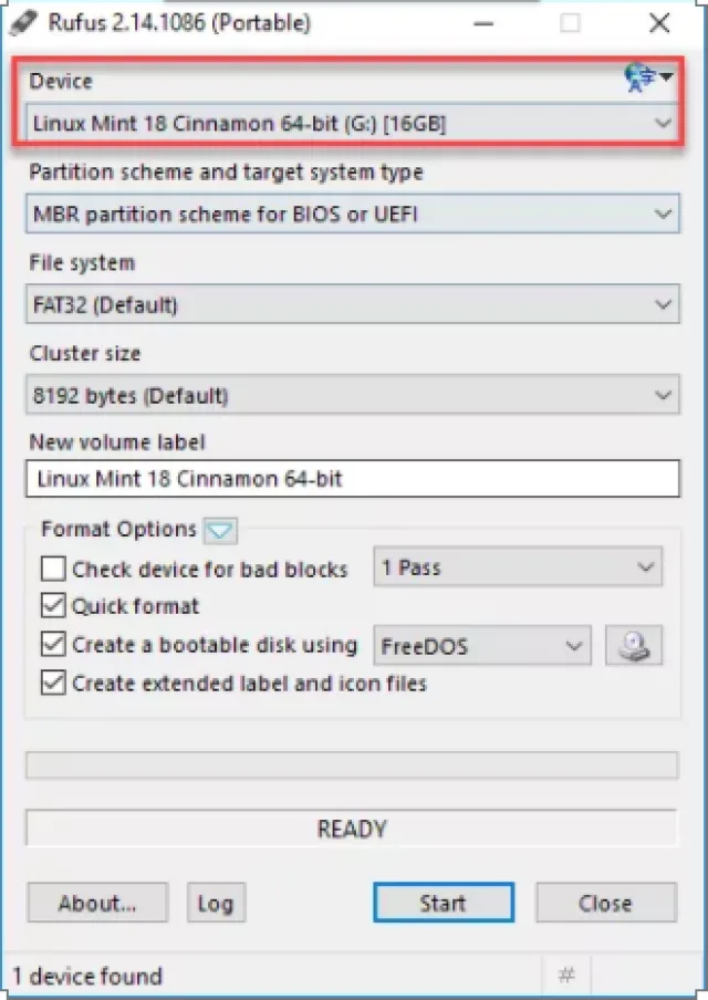 Выбираем USB-накопитель