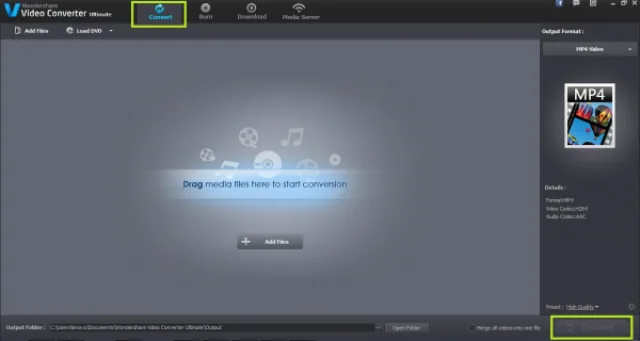 Интерфейс Wondershare AVI Converter для Windows 10