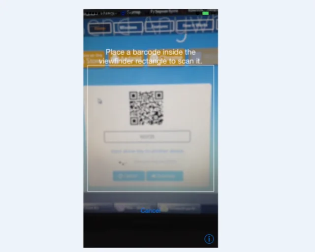 Использование телефона для скана QR-кода