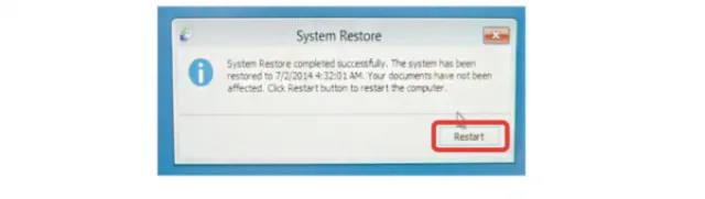 Нажимаем на кнопку «Restart»