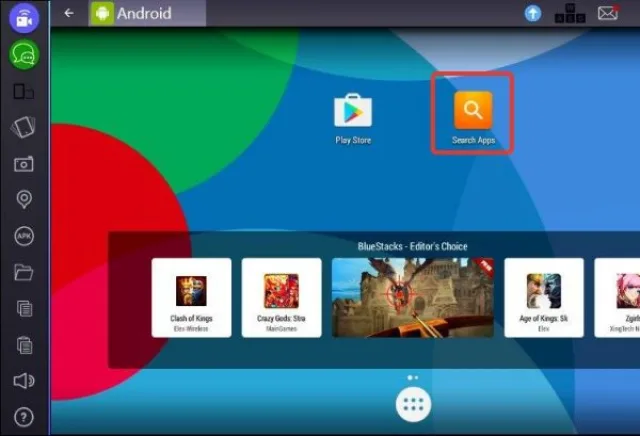 Нажимаем на значок «Search Apps»