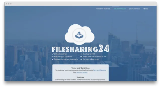 Сервис для отправки больших файлов FileSharing24
