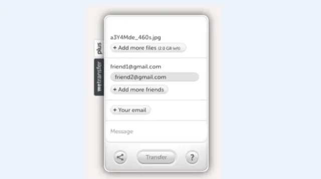 Указываем электронный адрес получателя, по желанию заполняем поля «Your email» и «Message»