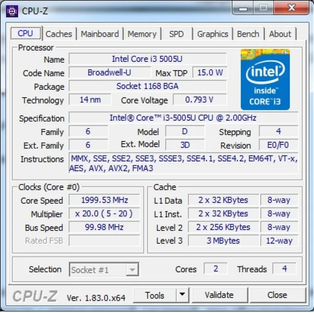 Устанавливаем и запускаем программу cpu-z