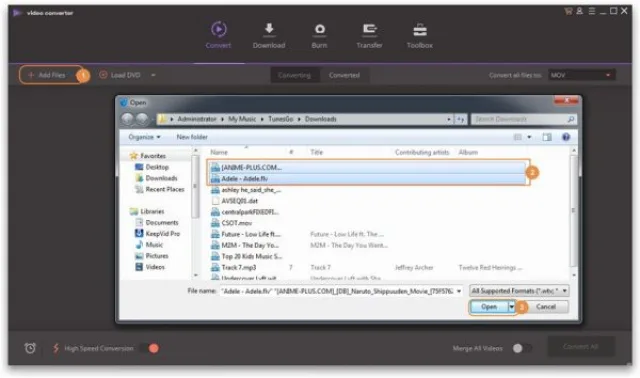 Загружаем файлы нажав на кнопку «Add Files»