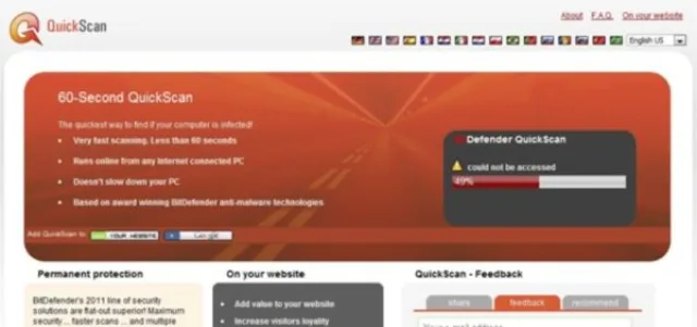 Бесплатный сервис BitDefender QuickScan