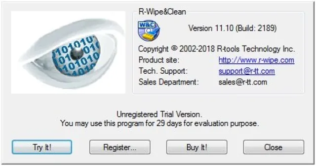 Открываем программу Wipe&amp;Clean и выбираем опцию "Try it!"