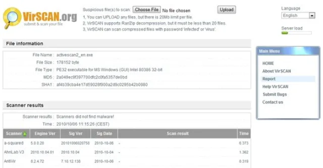 Сканерный сервис VirScan