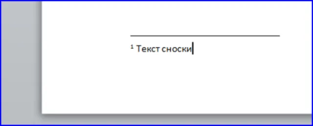 Вводим текст сноски