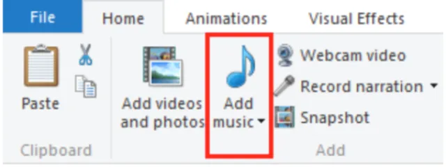 Выбираем «Add music»