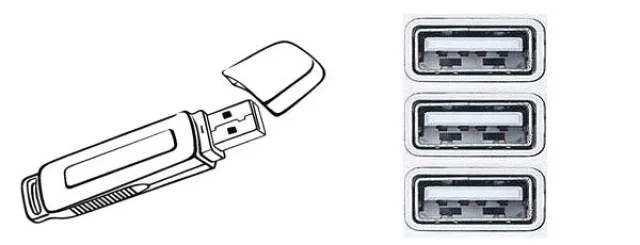 Выбираем панель для подключения USB флешки