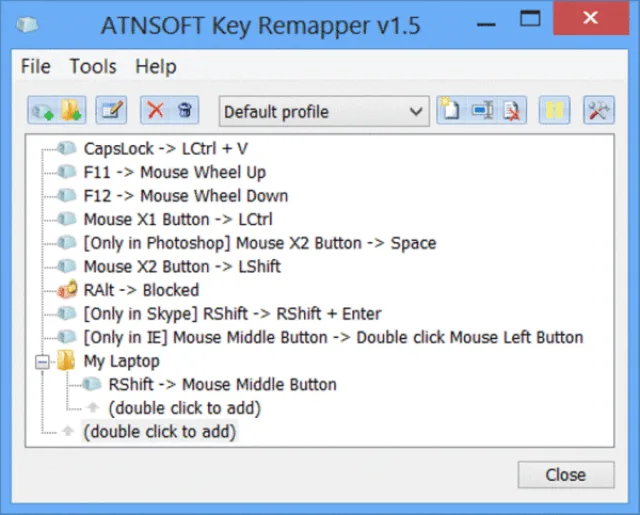 Интерфейс программы Key Remapper