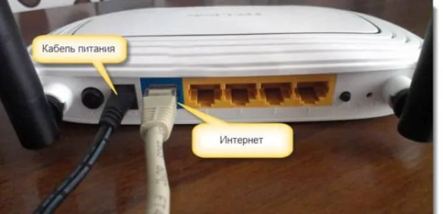 Подключение кабелей в маршрутизатор