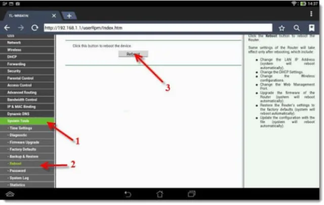 Выбираем в разделе «System_Tools» - «Reboot», пункт «Reboot»