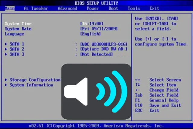 Звуковые сигналы версии AMI BIOS