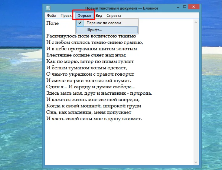 Для редактирования текста используем вкладку «Формат», что бы текст не растянулся, ставим галочку на опцию «Перенос по словам»