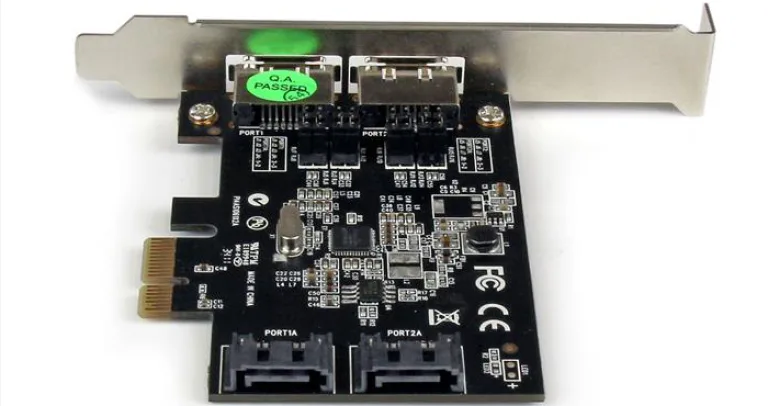 Приобретаем переходник SATA, который вставляется в слот PCI-E