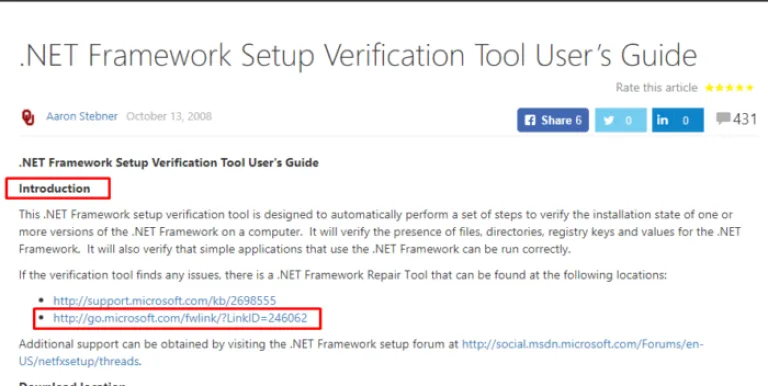 Под названием «Introduction», щелкаем по второй ссылке «http://go.microsoft.com/fwlink/?LinkID=246062»