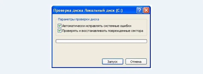 Устанавливаем флажки в «Параметрах проверки диска»