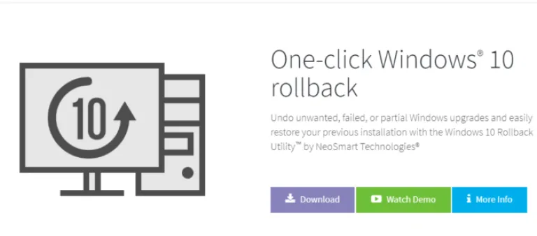 Откат системы с помощью утилиты Windows 10 Rollback Utility