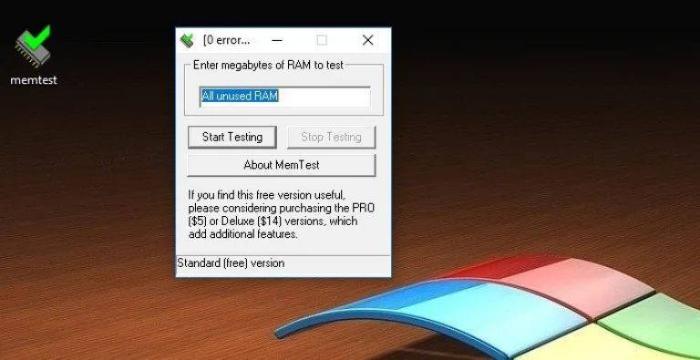 Запускаем программу memtest