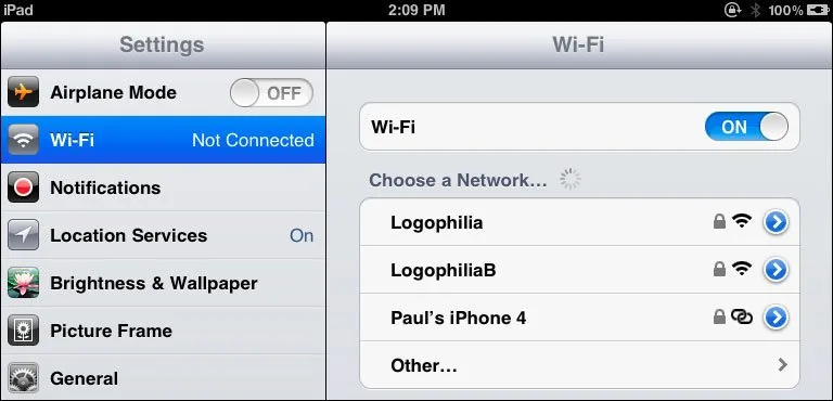 Отображение близлежащих Wi-Fi сетей