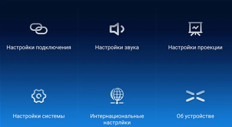 Проекторы, имеющие свое меню с настроек