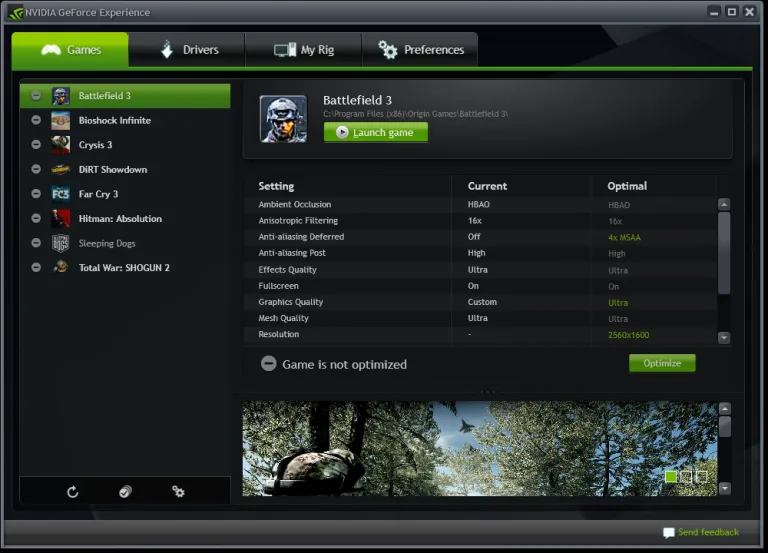 Программа nVidia - GeForce Experience
