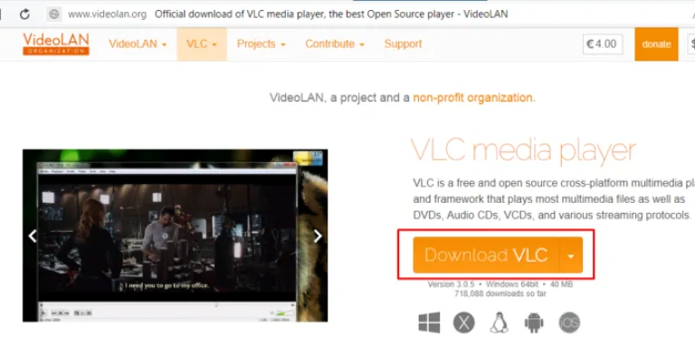 Нажимаем «Download VLC»