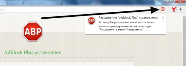 Расширение Adblock Plus для браузера Яндекс