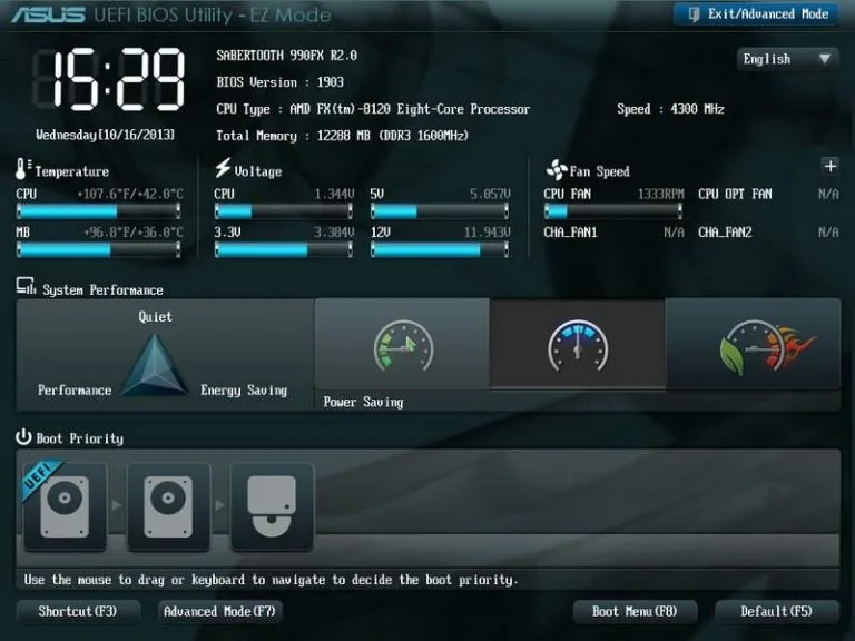 BIOS UEFI на материнской плате ASUS