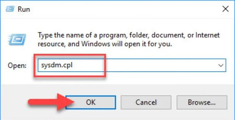 Нажимаем «Win+R», печатаем «sysdm.cpl» и нажимаем Enter