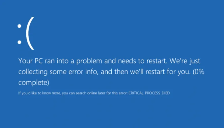 CRITICAL PROCESS DIED Windows 10, как исправить?