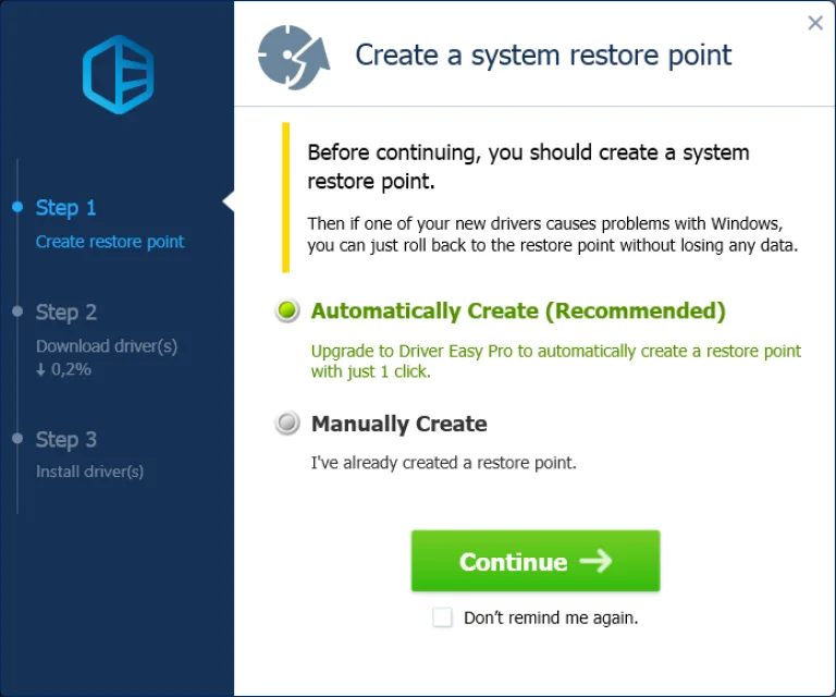Отмечаем вариант «Automatically Create (Recommended)», нажимаем «Continue»