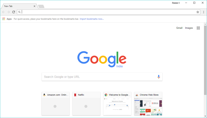 Начальная страница Google Chrome