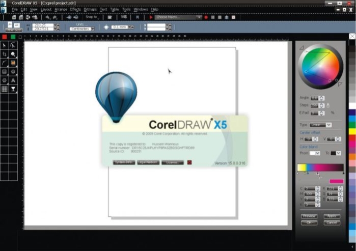 Интерфейс программы CoralDraw