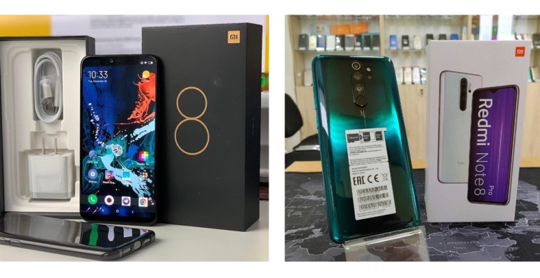 2 разные модели смартфонов Xiaomi Mi 8 и Xiaomi Mi 8 Pro