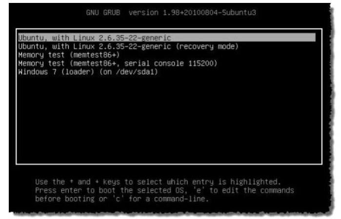 Установленная программа Ubuntu рядом c Windows