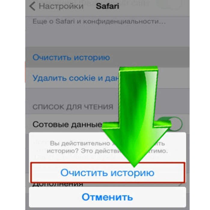 Подтверждаем действие, нажав кнопку «Очистить историю» или «Отменить»