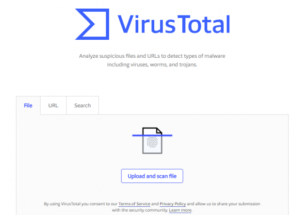 Заходим на сайт VirusTotal