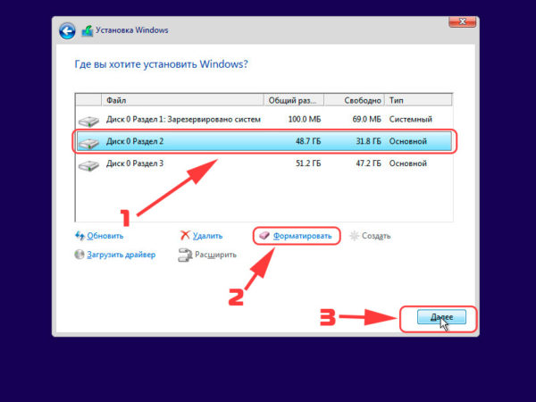 При установке системы Windows форматируем диск, после этого действия вся информация на этом диске стирается