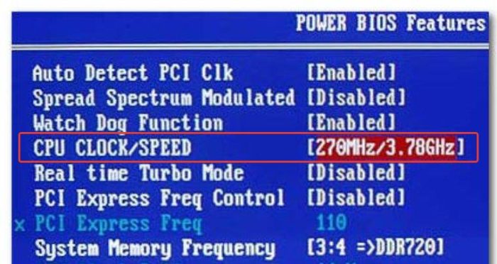 В пункте «CPU Clock/Speed» меняем постепенно частоту работы системной шины примерно на 5%, проверяем производительность компьютера после перезагрузки компьютера