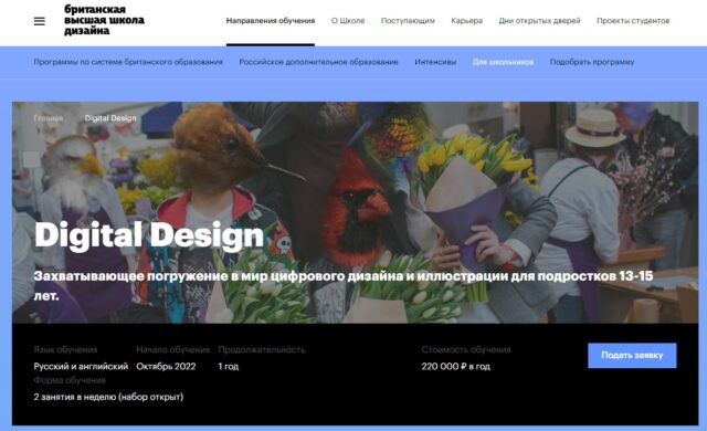 Курс Digital Design от Британской высшей школы дизайна